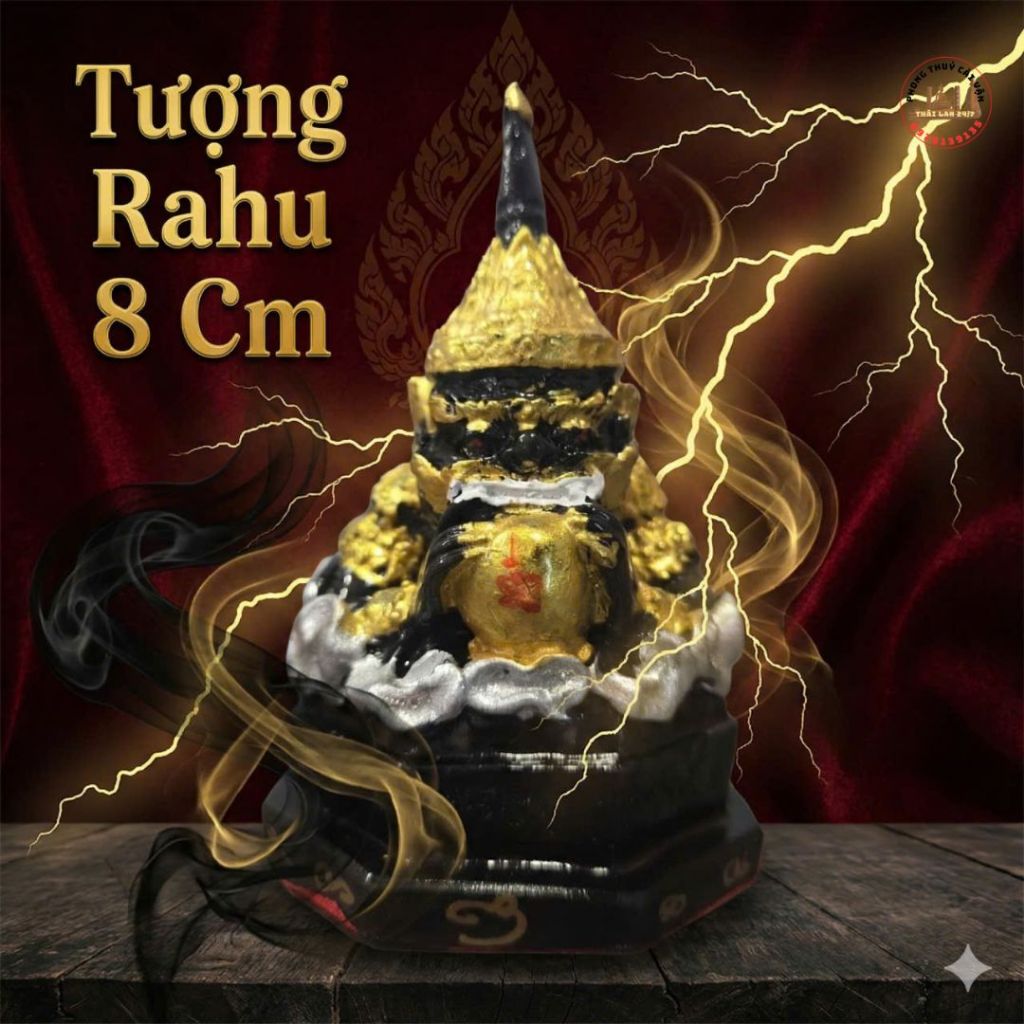 Vật Phẩm Trang Trí Xe Hơi Mẫu Rahu Màu Đen Vàng Tinh Xảo - Phụ Kiện Mang Theo Tiện Lợi 5x9cm