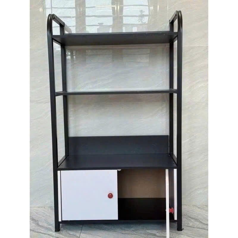 Kệ Lò Vi Sóng 4 Tầng Có Tủ, Kệ Bếp Kệ Để Đồ Đa Năng Khung Sắt Tĩnh Điện Mặt Gỗ MDF Phủ Mine Chống Nước