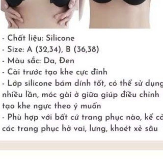 Áo Dán Ngực Nữ Cài Trước Tạo Khe, Gom Ngực Mút Dày 1 cm, 3cm, 6cm, Kèm Dây Trong Chống Tuột – VANVENE