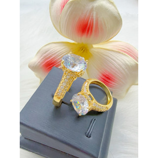Trang sức phụ kiện dành cho nữ hàng cao cấp. hàng mới về nhẫn trang sức mạ vàng 18 K có đính đá lấp lánh,