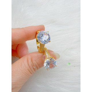 Trang sức phụ kiện dành cho nữ hàng cao cấp. hàng mới về nhẫn trang sức mạ vàng 18 K có đính đá lấp lánh,