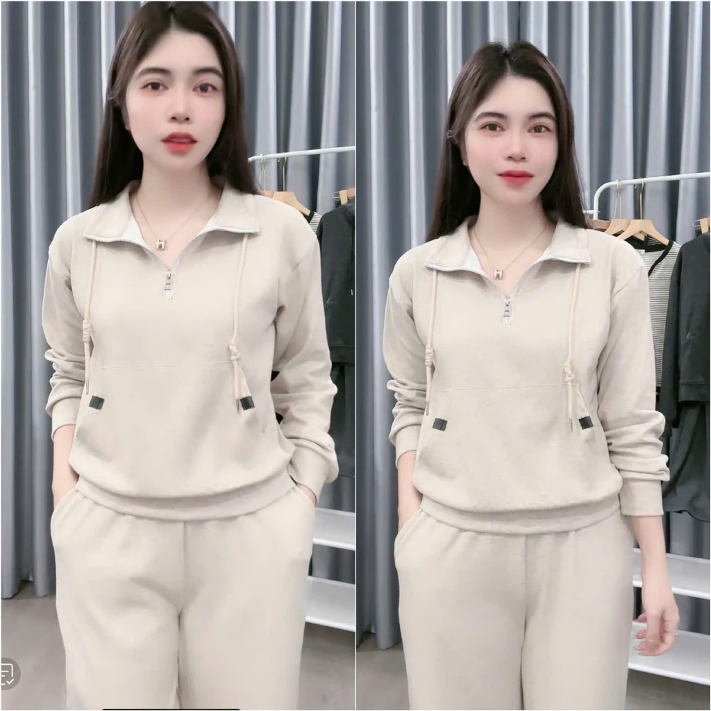2026. [BỘ TÚI HOODIE- QUẦN SUÔNG] Sét chất len lông áo dài tay + quần suông thỏ. Đủ size SMLXL 40kg- 70kg