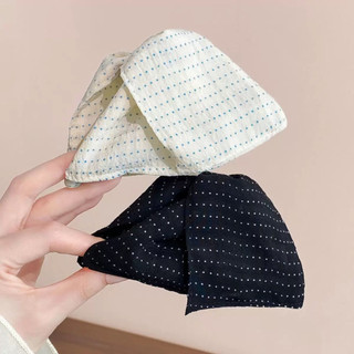 Kẹp tóc hình tam giác chấm bi bằng vải kiểu Pháp dành cho nữ, kẹp tóc nửa đầu kiểu cá mập phía sau đầu, phụ kiện tóc