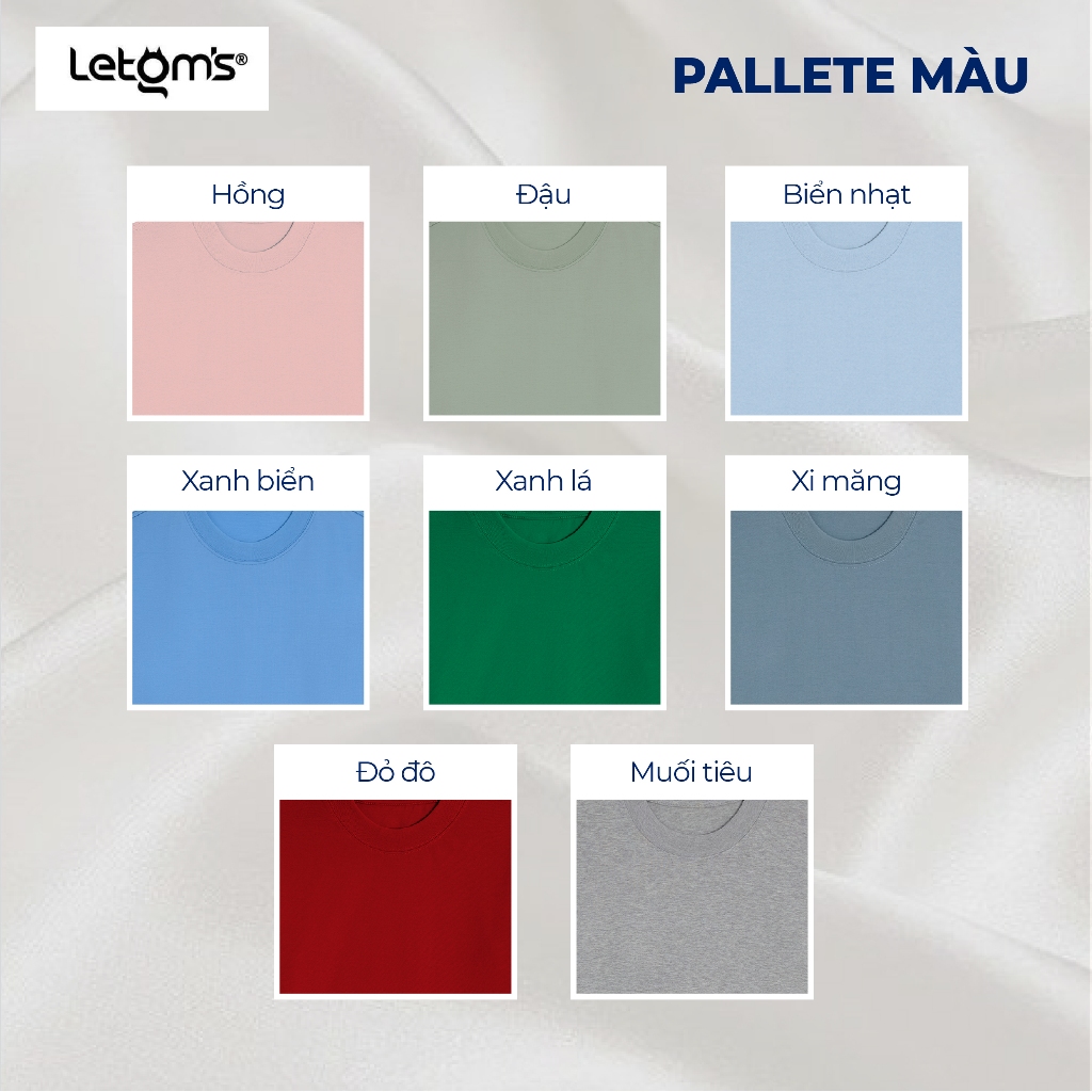 Áo Thun Nam Nữ Form Rộng Cotton 2C LeTom's, Mềm Mại, Nhiều Màu, Co Giãn