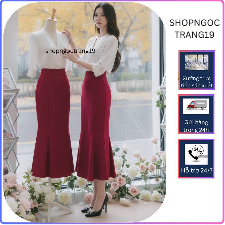 Chân Váy Đuôi Cá 8 Mảnh 80cm Chất Liệu Vitex 2 Lớp Siêu Sang Cho Dịp Tết 2026 SHOPNGOCTRANG19 CV185