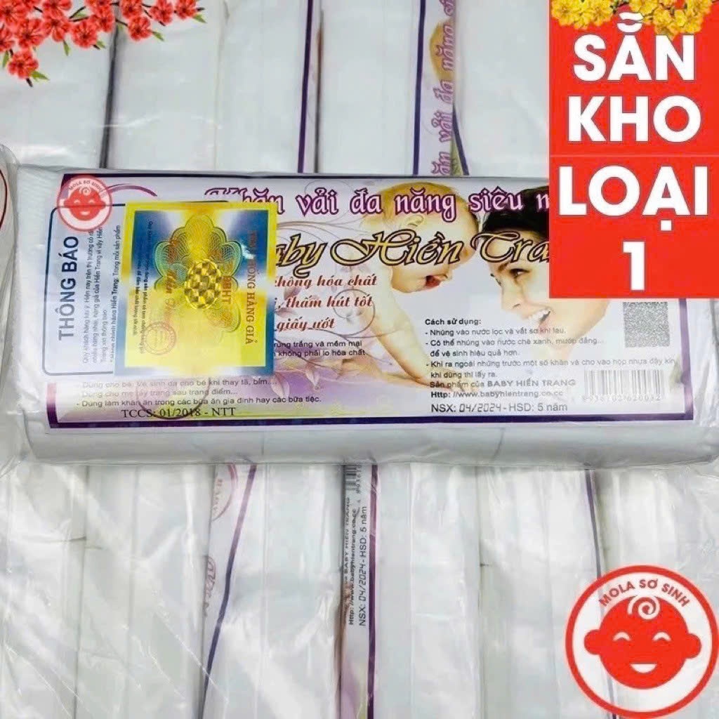 [ COMBO 10 BỊCH ] Khăn khô đa năng BABY HIỀN TRANG (gói~200gr 145-150 tờ)-ShopBỉmBôngBống