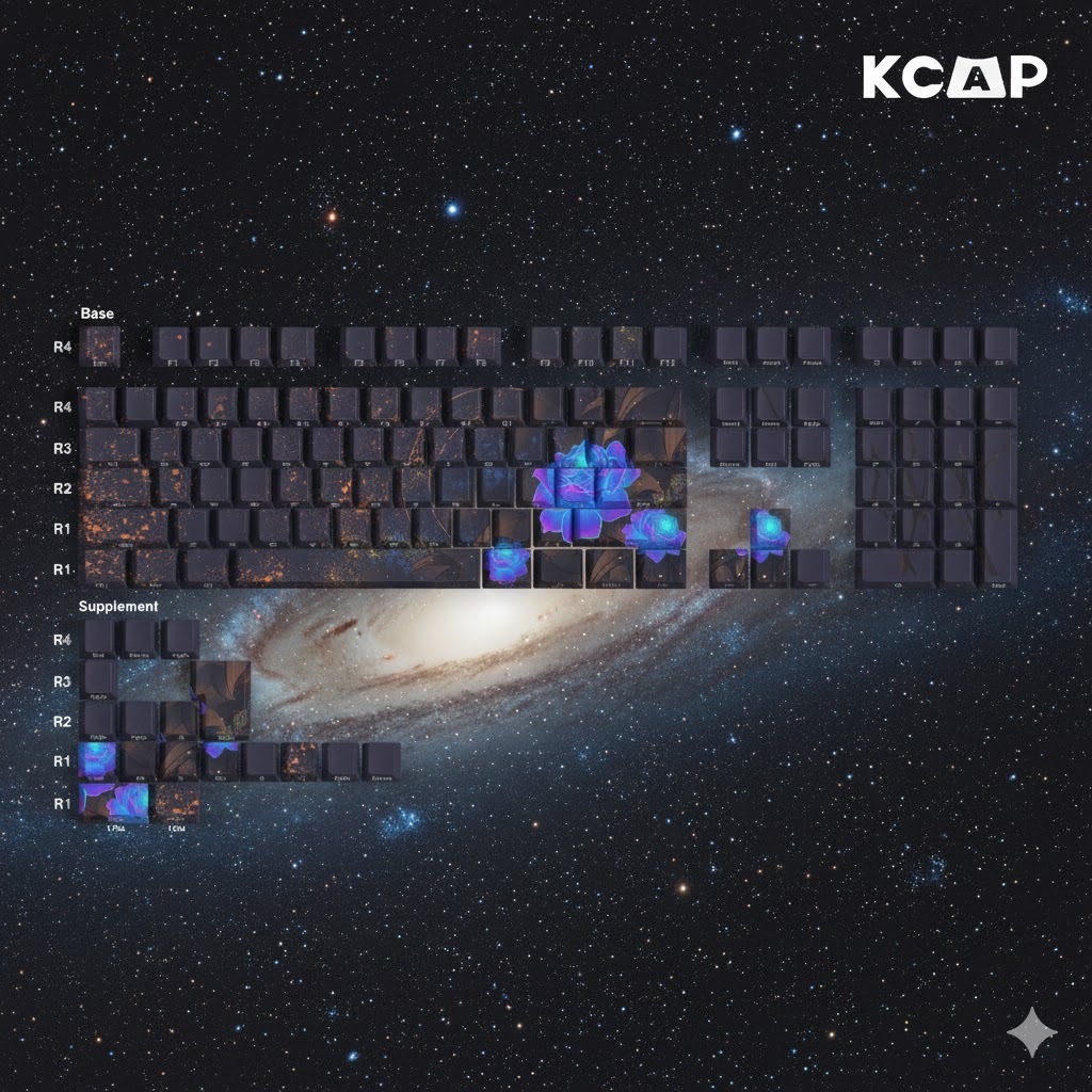 Keycap PBT Peony Hoa Hồng Engraved | KCAP - World of keycaps