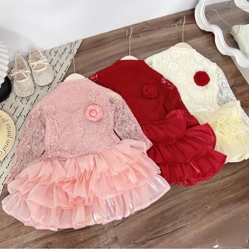 Váy ren bồng ba màu xinh xắn cho bé gái 10-30kg