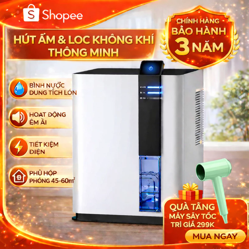 Máy Hút Ẩm - Lọc Không Khí - Thế Hệ Thông Minh - Sử Lý Bụi Tự Động - Bảo Hành 3 Năm Lỗi 1 Đổi 1 — ảnh 1