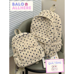 BaLo (XINHXINH) [ORDER] Balo Nhung Chấm Bi Đi Học Đi Chơi BL425