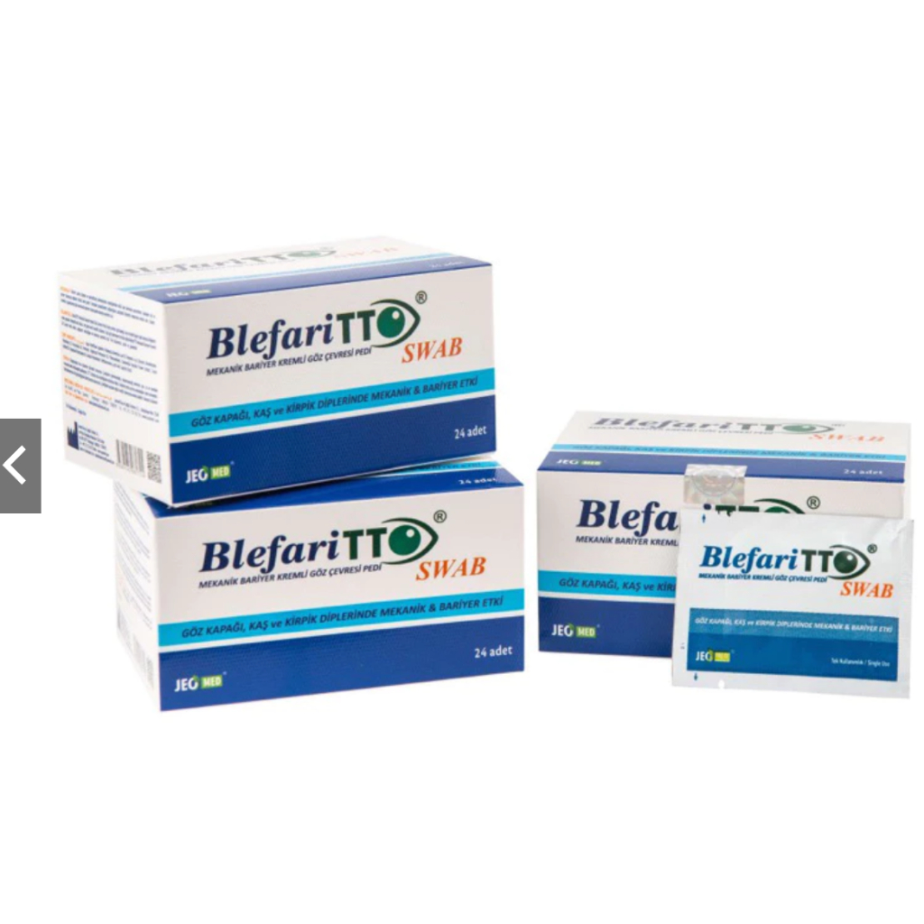 Blefari TTO® SWAB (Hộp 24gói) Miếng gạc lau vệ sinh bờ mi mắt,tẩy trang ...