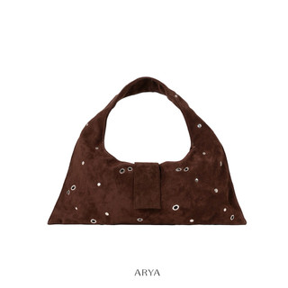 ARYA | Túi xách đeo vai thiết kế - Brown Eyelet Crescent Bag - Màu Nâu - BA064 (chưa gồm charm phụ kiện đi kèm)