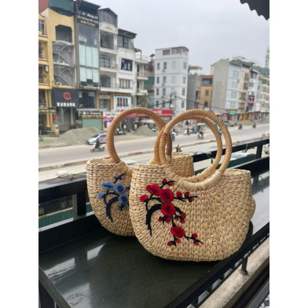 Túi lục bình ( trống quai mây) ⚡️RẺ VÔ ĐỊCH⚡️ Túi trống lục bình cao cấp, đan thủ công tỉ mỉ, có lót vải và khoá kéo