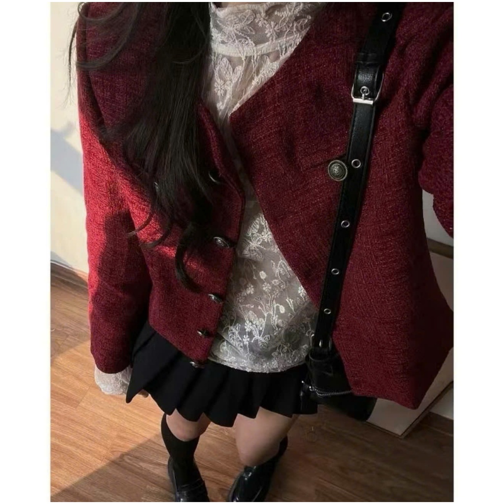Áo Khoác Dạ Tweed Dáng Lửng 2 Lớp Cao Cấp Cho Mùa Đông Có BigSize - LL08