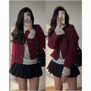 Áo Khoác Dạ Tweed Dáng Lửng 2 Lớp Cao Cấp Cho Mùa Đông Có BigSize - LL08