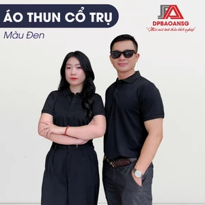 Áo Polo Đen Trơn Thun Poly Thái Mềm Mát – Form Basic Nam Nữ Dễ Phối Đồ