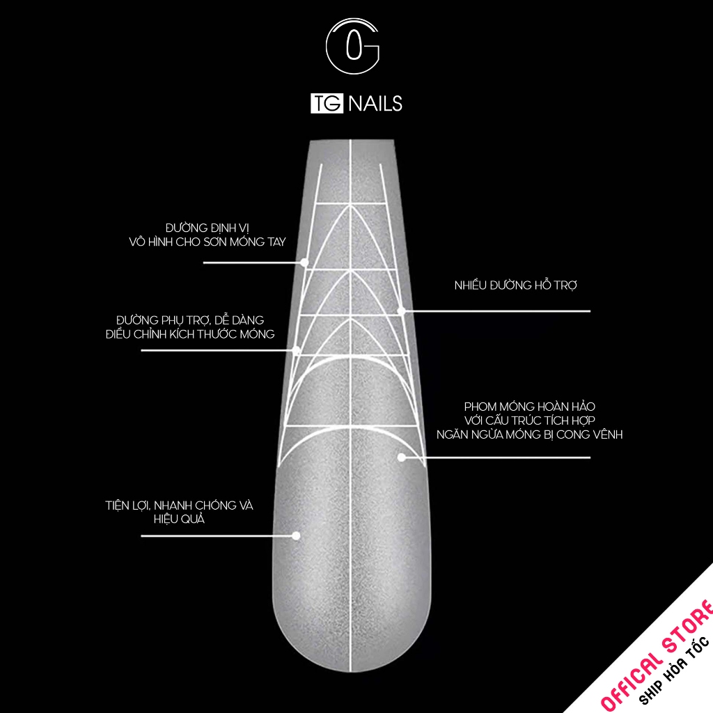 Móng úp 6in1 chia vạch đa năng thiết kế được nhiều hình dáng