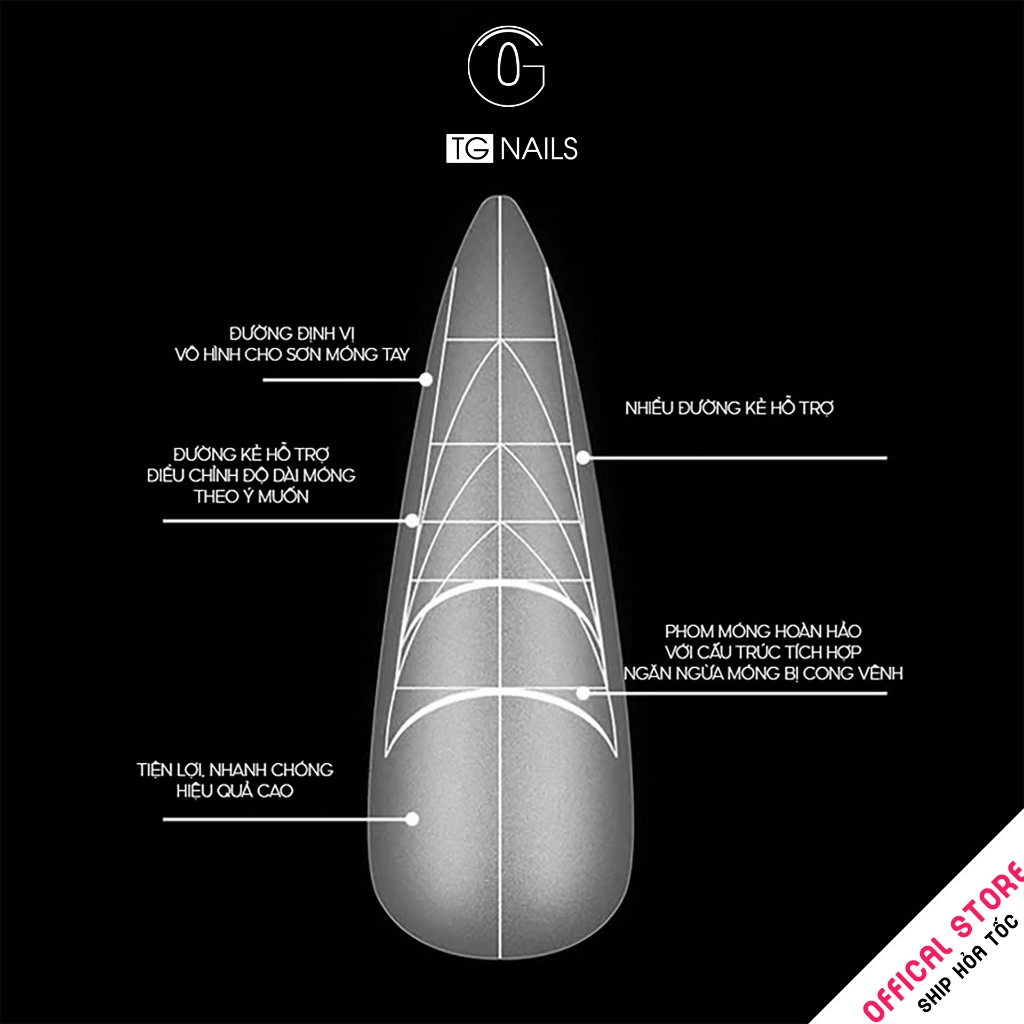 Móng úp 6in1 chia vạch đa năng thiết kế được nhiều hình dáng