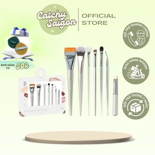 [GUOXIAONIU] Set 7 Cọ Makeup Cơ Bản Guoxiaoniu Vỏ Trắng Lông Cọ Mềm Mại Êm Ái, Rose Gold Series