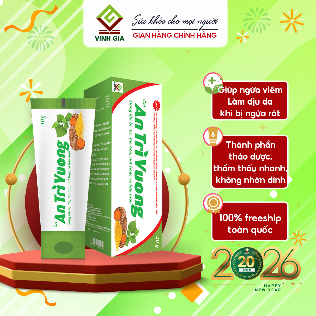 Combo Gel Hỗ trợ Cải Thiện Trĩ Nội, Ngoại, Táo Bón An Trĩ Vương Gel, Giảm Nứt Kẽ Hậu Môn (20g/H)