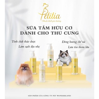 [GIẢM 50%] Sữa tắm hữu cơ Petitia 30ml cho chó, hương Vanilla ngọt ngào, thư thái, dưỡng lông, lưu hương