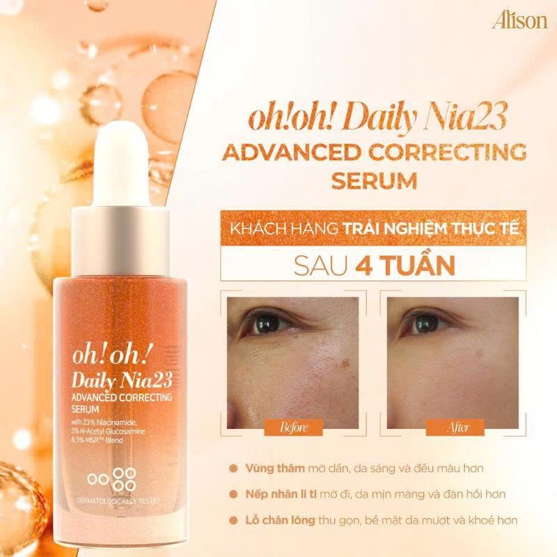 [Chính Hãng]Chai Serum Cải Thiện Sắc Tố Da 23% Niaciamide Oh Oh Daily Nia23 Advanced Correcting 30ml