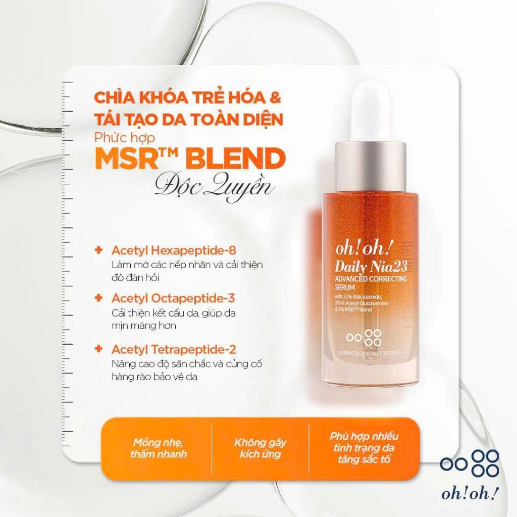 [Chính Hãng]Chai Serum Cải Thiện Sắc Tố Da 23% Niaciamide Oh Oh Daily Nia23 Advanced Correcting 30ml