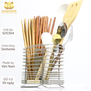 Ống đựng đũa muỗng inox 304 Senhome đựng đũa đặt bàn hoặc treo lên kệ bếp