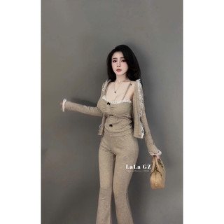Sét áo cadigan+áo 2 dây+quần dài ống loe tôn dáng ạ 💯💝đi CHƠI, đi LÀM ,đi du lịch sang chảnh, xinh XINH đẹp