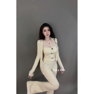 Sét áo cadigan+áo 2 dây+quần dài ống loe tôn dáng ạ 💯💝đi CHƠI, đi LÀM ,đi du lịch sang chảnh, xinh XINH đẹp