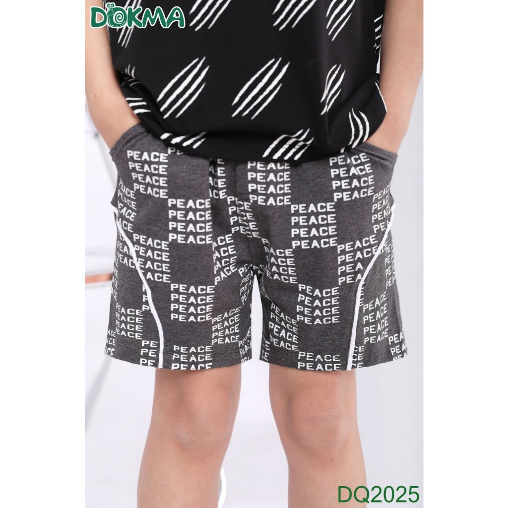 (12-22kg, 3-7Y) Quần Cộc Dokma, Quần Đùi Cotton, Da Cá Bé Trai DQ2025 DQ2808