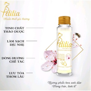 Combo 5 chai Sữa tắm hữu cơ Petitia 30ml cho chó mèo, an toàn, dưỡng lông, lưu hương