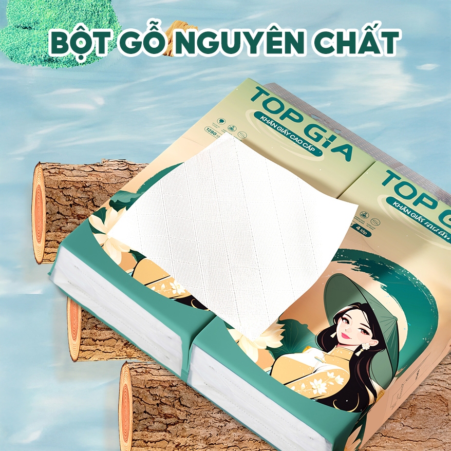 [Thùng 2&4 Bịch] Giấy Rút Đáy Treo Tường Sắc Việt TOPGIA – Giấy 4 Lớp Mềm Mịn, An Toàn, Thấm Hút Tốt