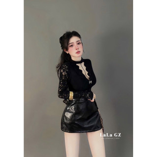 Sét áo ren cổ V viền ren ngực và chân váy da tôn dáng mặc đẹp lắm luôn ạ 💯💝đi CHƠI, đi LÀM ,đi du lịch sang chảnh, xinh
