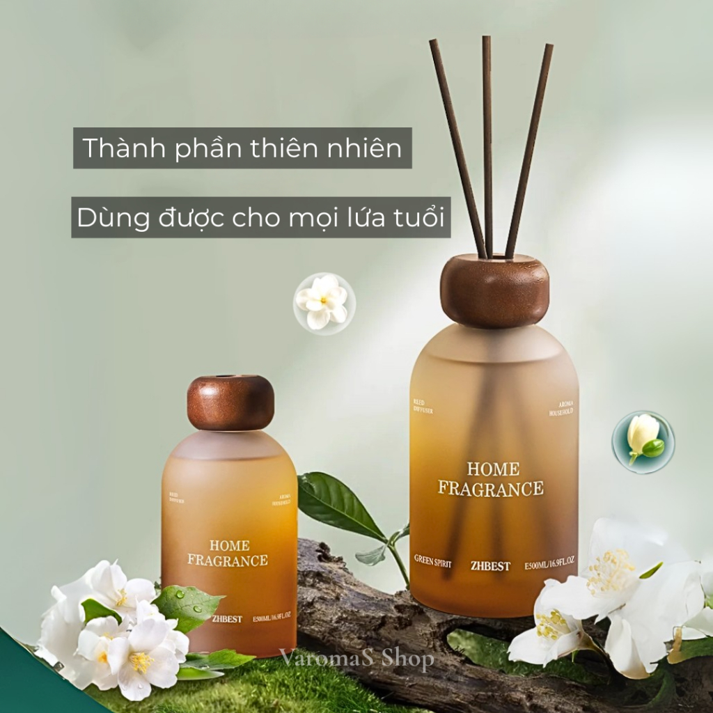Tinh dầu toả hương dịu nhẹ VaromaS 250ml có kèm que khuếch tán KT22