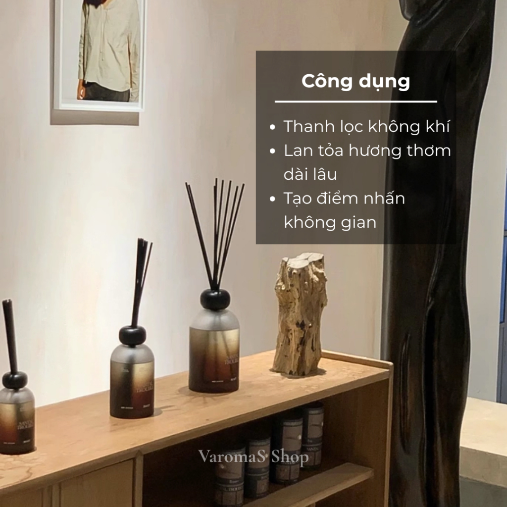 Tinh dầu toả hương dịu nhẹ VaromaS 250ml có kèm que khuếch tán KT22