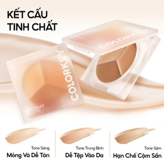 Che khuyết điểm Colorkey Targeting Three-Colour Concealer Palette 3 màu triệt sắc thâm mụn hiệu quả