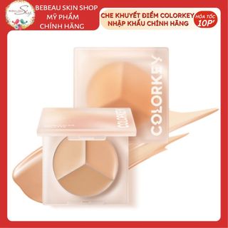 Che khuyết điểm Colorkey Targeting Three-Colour Concealer Palette 3 màu triệt sắc thâm mụn hiệu quả