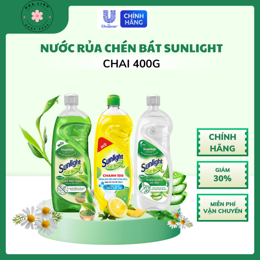 Nước Rửa Chén Bát Sunlight Thiên Nhiên - Chai 400G vg9ke1_096