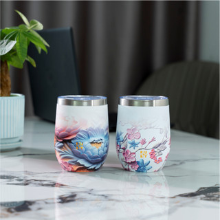 Cốc giữ nhiệt in hoa văn 3D Ruby 350ml - inox 304 - giữ nhiệt 6 - tiếng
