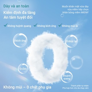 Khăn Lau Mặt Khô MIENY Size L 200 Tờ, Khăn Cotton Dùng 1 Lần 15x20cm Túi Rút Treo Tường, Tiện Lợi