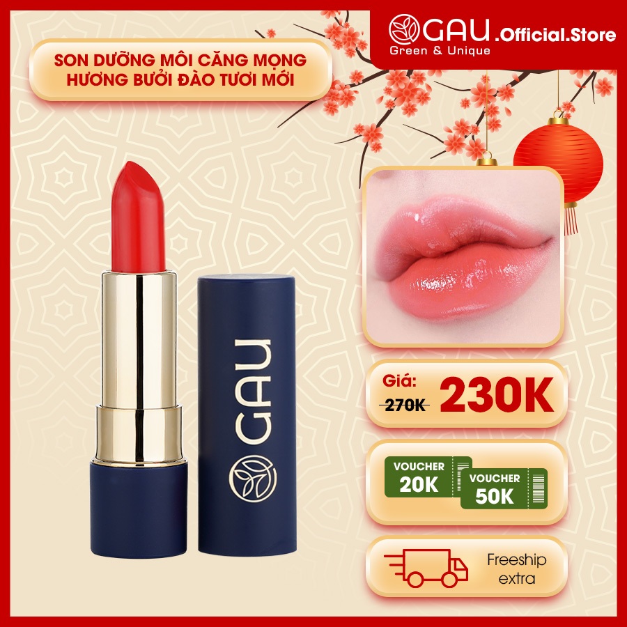 Son Màu Siêu Dưỡng tự nhiên GAU Smooth & Fresh Dưỡng Môi Chuyên Sâu Chính Hãng Chiết Xuất Bưởi Đào