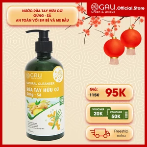 Nước Rửa Tay Gừng Sả Hữu Cơ Thiên nhiên Lên Men GAU Đánh bay Mùi Tanh Dầu mỡ Natural Cleanser 500ml