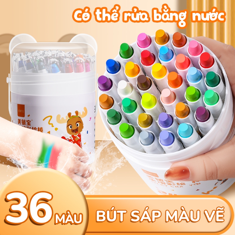 Màu sáp dầu đậm màu đẹp - Bộ sưu tập 48 màu tươi sáng, chất lượng an toàn cho học sinh thỏa sức với mỹ thuật và DIY