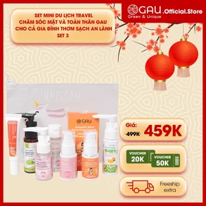 Bộ/Set Mini Du lịch Travel tới 7 món Chăm sóc Mặt và Toàn thân GAU Cho cả Gia Đình Thơm Sạch An lành