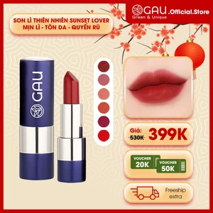 Combo 3 Son Lì Tự Nhiên Nefertiti GAU Màu Plain Red, Malibu Sunset, Absolute Mocha