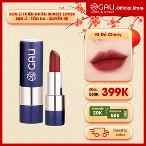 Son Lì Tự Nhiên #8 ĐỎ ĐẤT Chính Hãng Không Chì Lâu Trôi An toàn Ăn Được GAU SUNSET LOVER -Dạng Thỏi