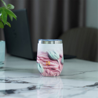 Cốc giữ nhiệt in hoa văn 3D Ruby 350ml - inox 304 - giữ nhiệt 6 - tiếng