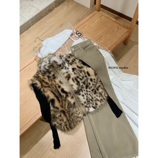𝐏𝐡𝐢𝐞𝐧 𝐖𝐆𝐖𝐄 | (Sẵn) W8482 Áo Khoác Gile Lông Hoạ Tiết Báo