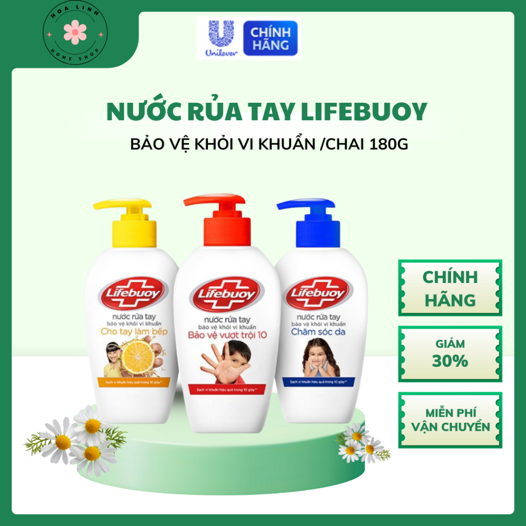 Nước Rửa Tay Lifebuoy Vitamin+ Bảo Vệ Khỏi 99.9% Vi Khuẩn - Chai 180G vg9ke1_096